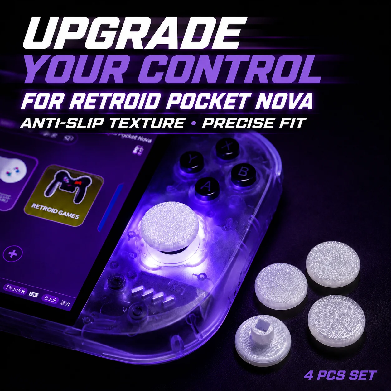 4PCS Joystick Thumbstick Caps for Retroid Pocket Nova 3D Printed Anti-Slip Replacement Control Stick Button Accessories