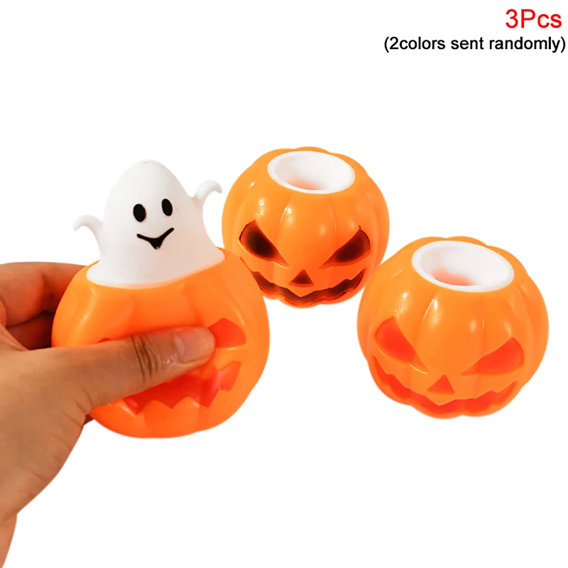 1Pcs Halloween Pumpkin Ghost Squeeze Pinch Toy Kids Favors Halloween Party Supplies Stress Relief Fidget Toys Birthday Gifts