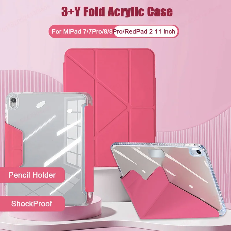 Für Mi Pad Fall Xiaomi Pad 8 8Pro 7 7Pro 11,2 zoll Fall Acryl Tablet Abdeckung Für Redmi Pad 2 11 "2025 Awake Schlaf Funda Coque