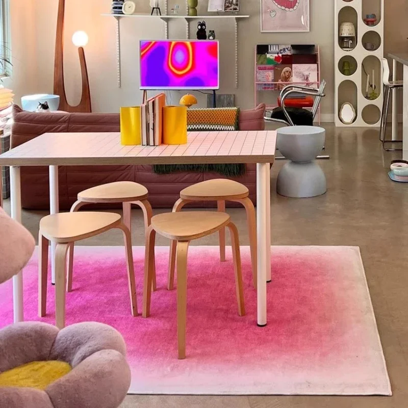 Pure Color Gradient Color Living Room Large Area Carpet Minimalist Art Bedroom Bedside Carpets Pink Girl Room Decoration Rug 양탄자