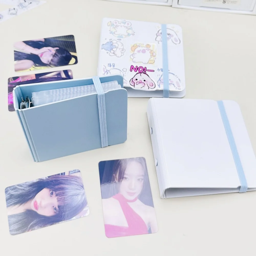 

Ins Solid Color 3inch Binder 1Grid Photocard Collect Book with Elastic Band idol Photo Album Card Holder Korean Girl Gift