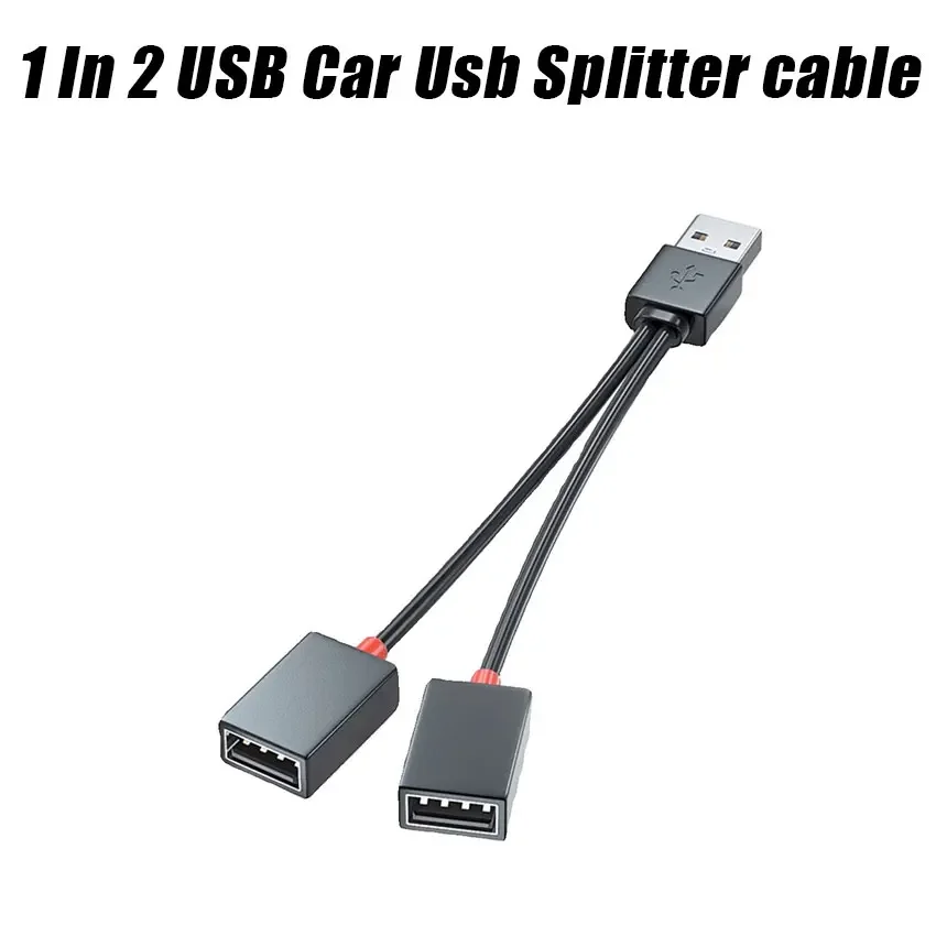 1PCS Car Mounted 1 to 2 USB Branching Multi-functional Adapter for Mobile Phones, Tablets, and Extended Multi Interface Hubs