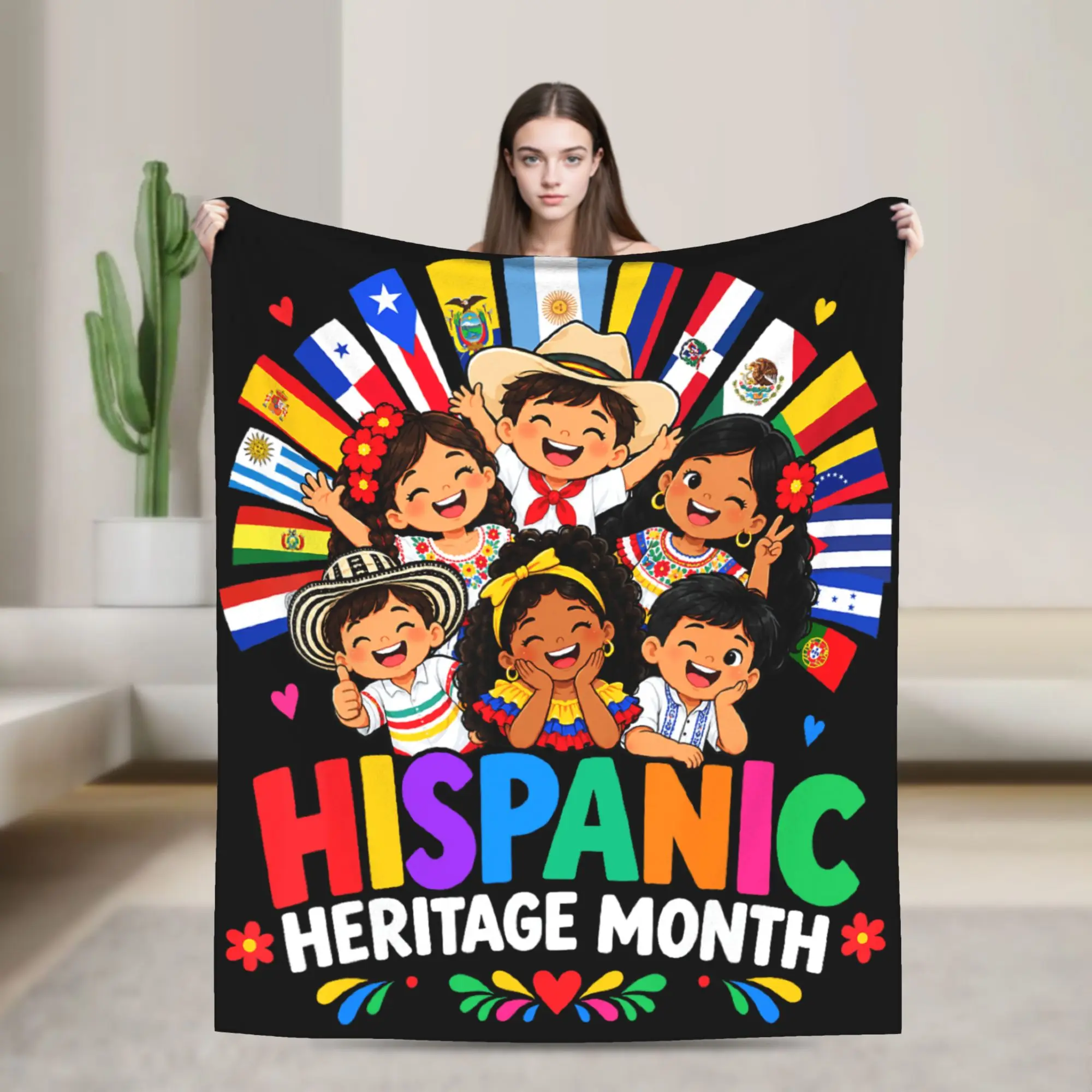 Hispanic Heritage Month Latino Countries Flags Blankets Quality Warm Cozy  Throw Blanket Winter Travel Car Fashion Bedspread