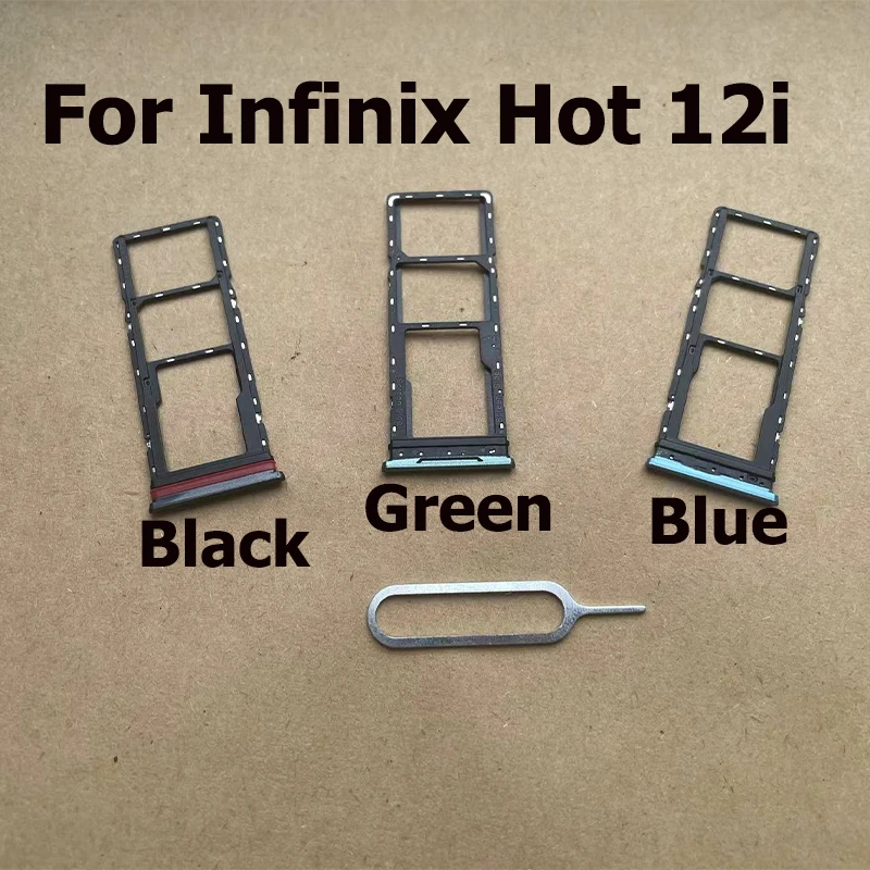 

New Sim Card Tray Slot Holder For Infinix Hot 12i 20i SD Card Holder Socket Adapter Connector Repair Parts Replacement