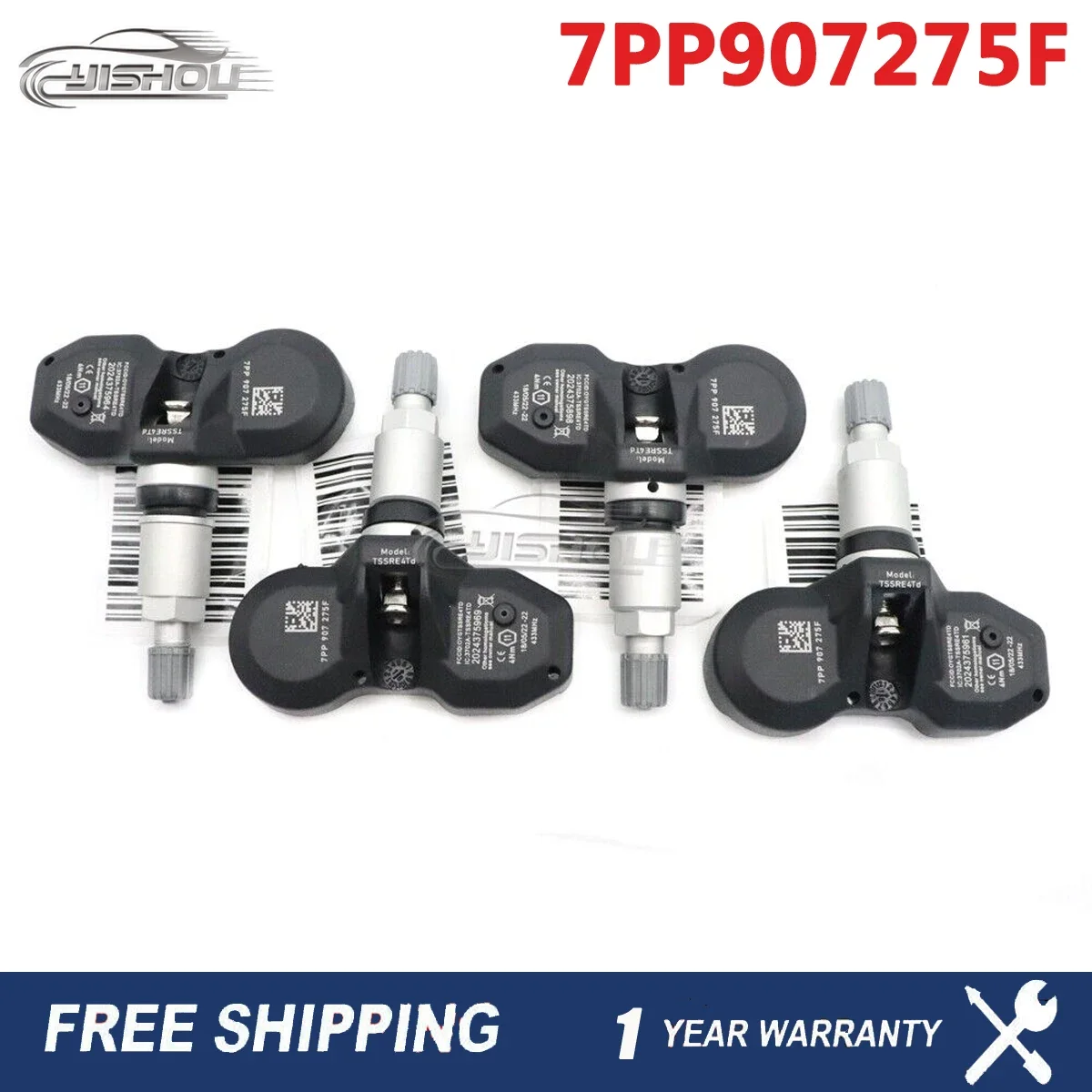 

4PCS 7PP907275F TPMS Tire Pressure Sensor For Audi A4 A6 A8 Q7 R8 Spyder Volkswagen Phaeton Touareg 1996-2018 433MHz 95560602100