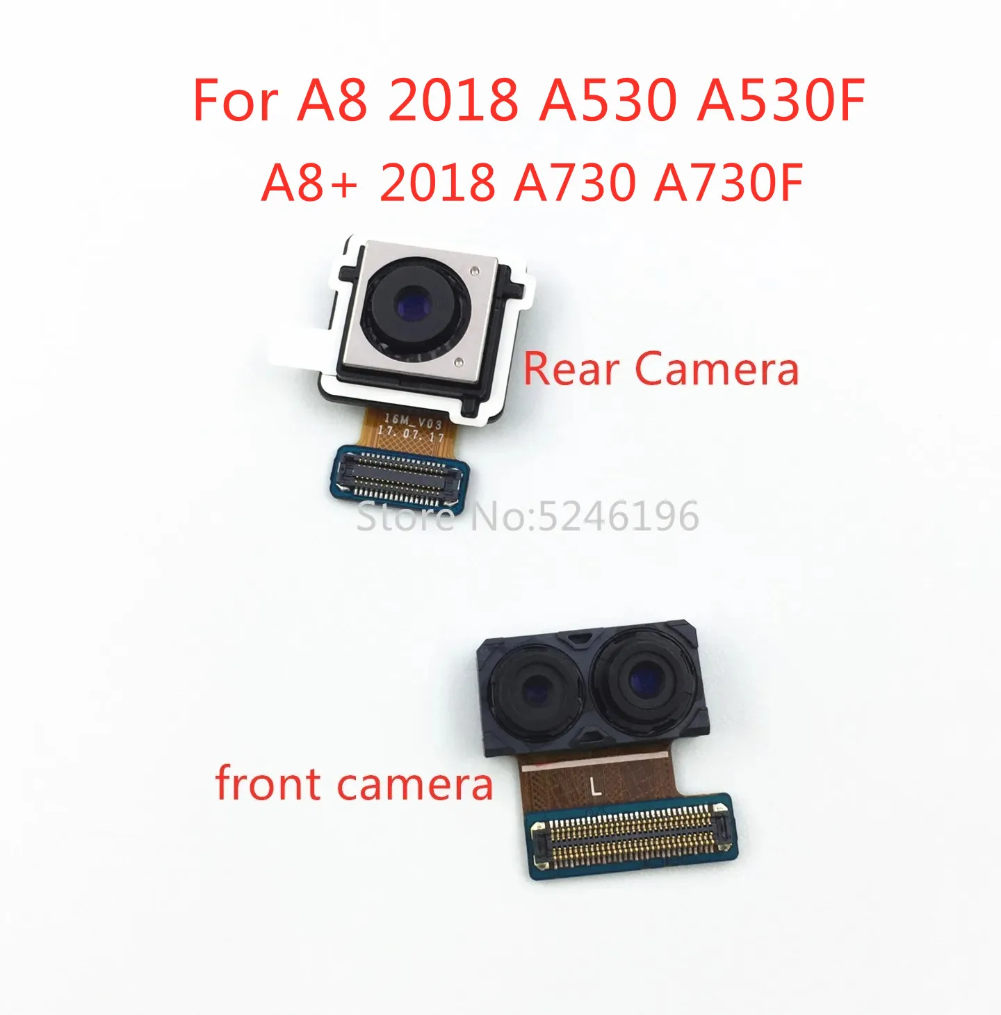 

1pcs Back big Main Rear Camera front camera Module For Samsung Galaxy A8 2018 A530 A530F A8+ 2018 A730 A730F Replace Part