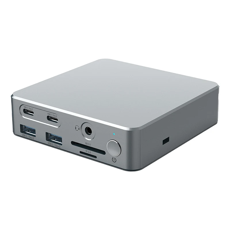 

Aluminium USB C 4K Dual Display Universal Docking Station With PD 100W Power RJ45 1000Mbps 14 In 1
