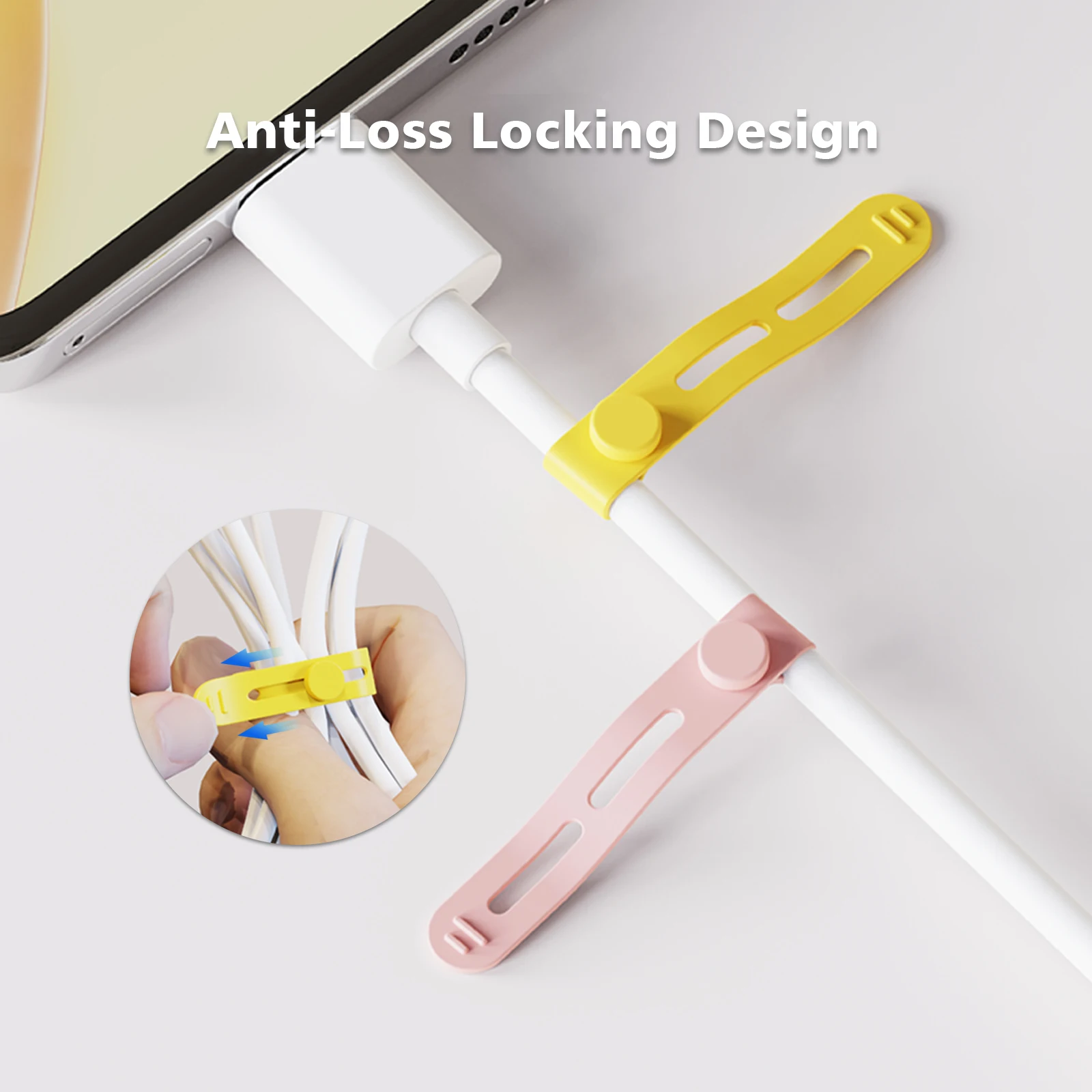 Silicone Cable Ties,Cord Organizer,Cable Straps,Reusable Cord Ties,Travel Cable Organizer ,Cute Elastic Tie, Wire Ties