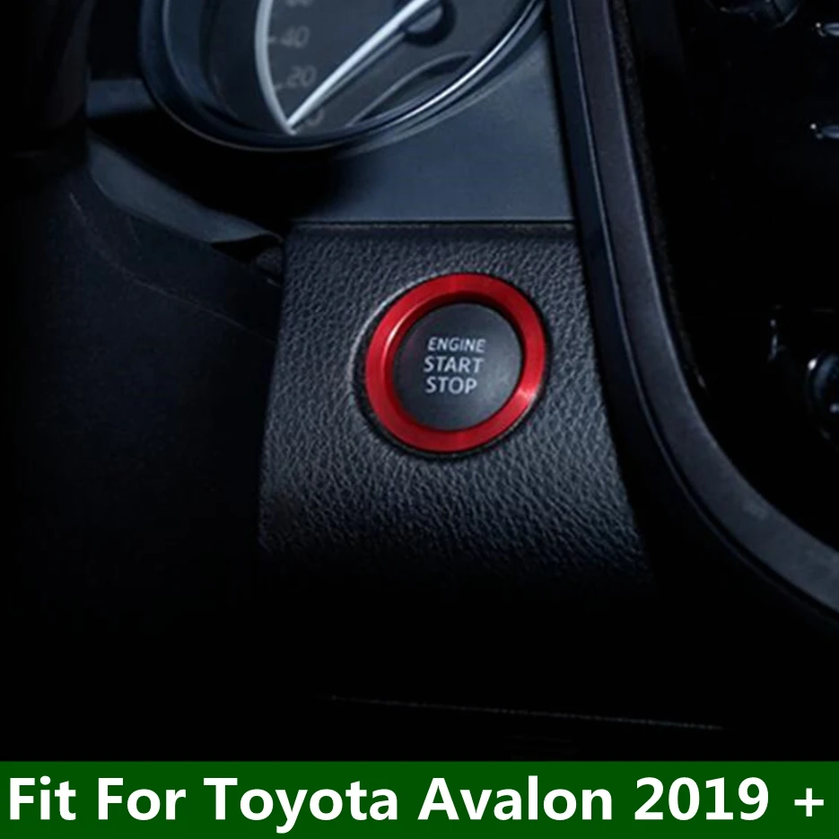 

Start Stop Engine Push Button Key Ring Decoration Cover Trim For Toyota Avalon 2019 - 2023 Red / Blue Car Interior Accessories