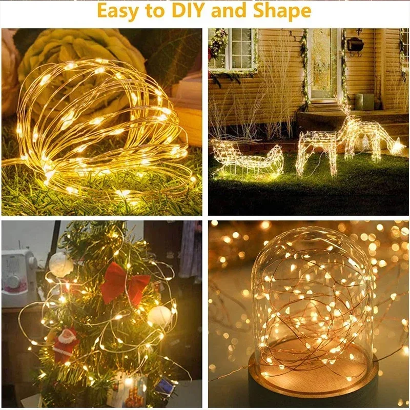 3M Led Lampjes String Fee Decoratie Usb Vakantie Gordijn Slinger Lamp 8 Mode Voor Huis Tuin Kerstfeest Nieuwjaar Bruiloft