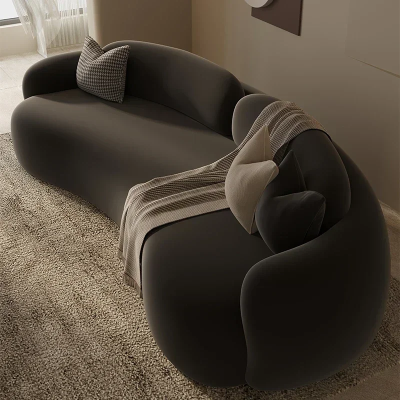 팔걸이 대형 필러 소파 유럽 갈색 나무 현대 바닥 살롱 소파 안락 의자 럭셔리 북유럽 Divano Soggiorno 독특한 가구