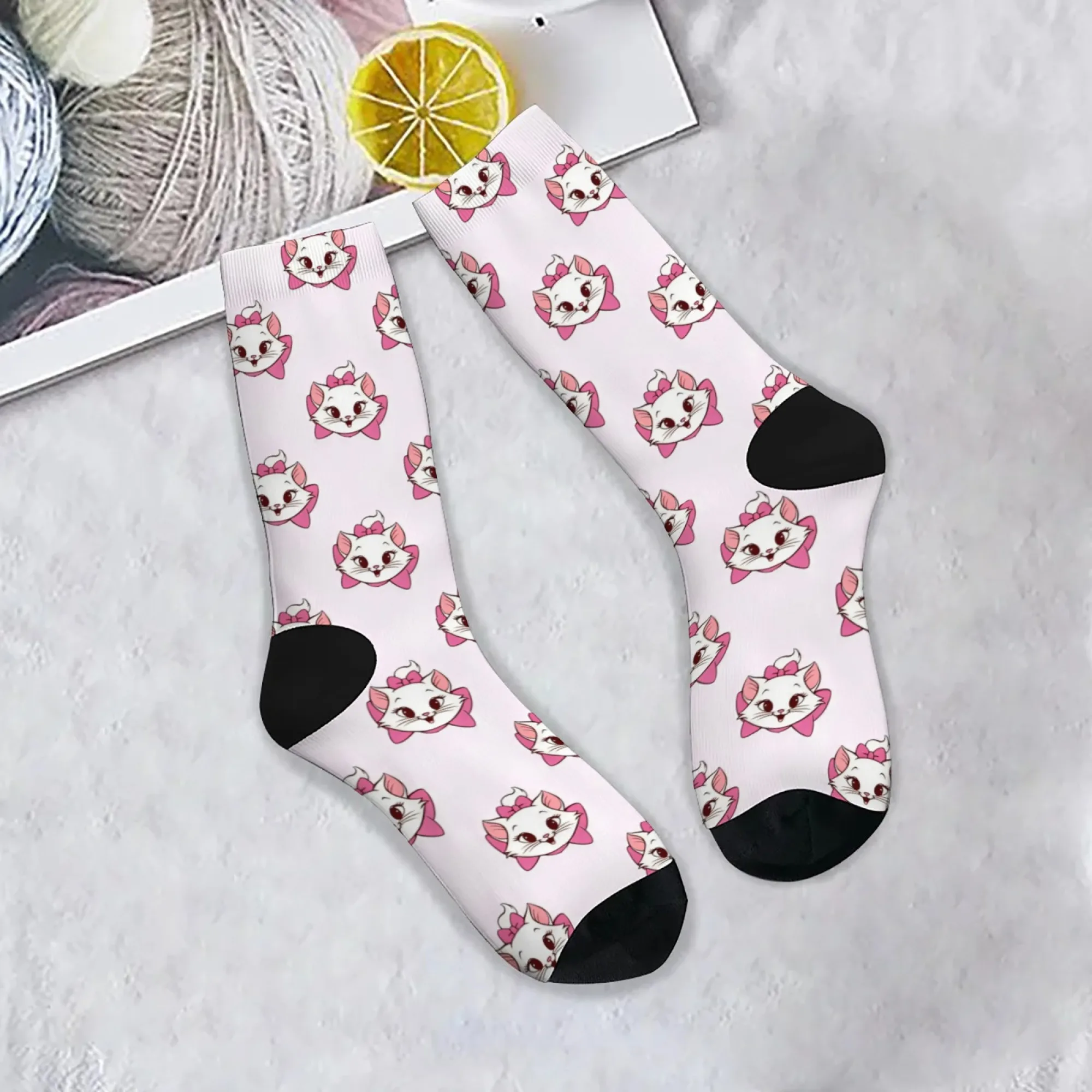 

Носки с принтом кота Мари, удобные дышащие нескользящие носки, новинка унисекс, Harajuku Street, забавные хип-хоп вечерние, праздничный забавный подарок