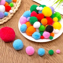 16/300pcs pom pom Kid Creative Plush colored craft pompoms High quality flexible material size 1-5cm School hand Craft DIY part