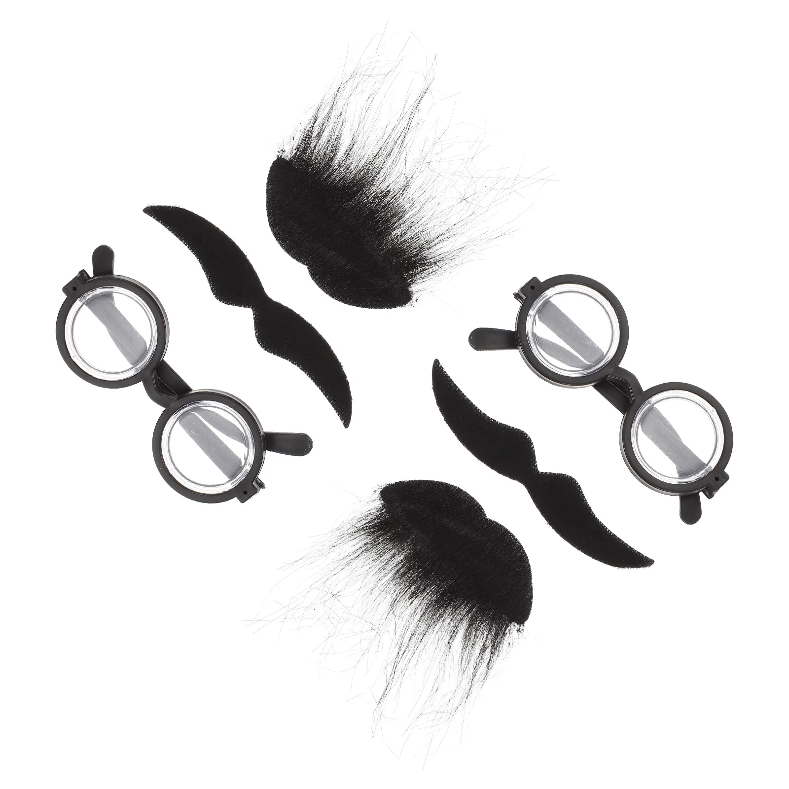 2 Zestawy Halloweenowych Sztucznych Brod i Okularów, Rekwizyty Sceniczne, Wygodne Poliestrowe Akcesoria Kostiumowe na Maskaradę i Zabawę