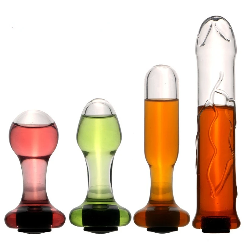 Hollow Speculum Glass Anal Butt Plug Crystal Small Large Anal Plug Dildo With Stopper Expander Tunnel Transparent Anus Sex Toy