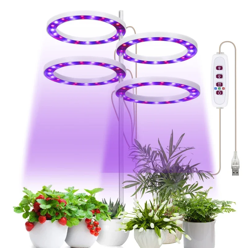 

Halo Angel Ring Grow Lights for Small Indoor Plants, LED Plant Light Full Spectrum, Height Adjustable Plant Growing Lamps