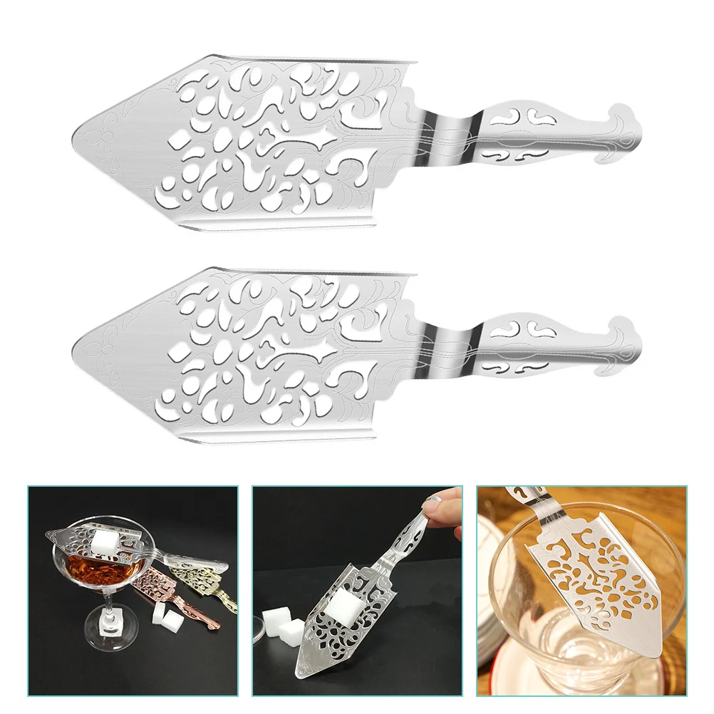 

2pcs Stainless Absinthe Spoon Premium Rustproof Multi-Function Dripper For Bar Household Use Absinthe Accessory Filter Tool