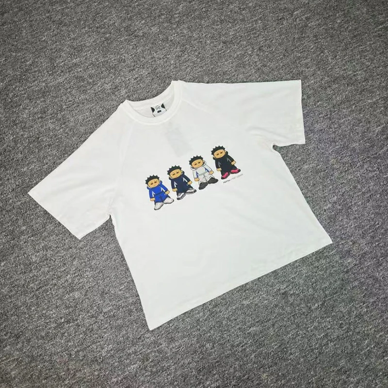 

Cool Cartoon Boy Print Mertra Roundneck T-shirt Summer High Street Loose Casual Men Women Couples Versatile Short Sleeve