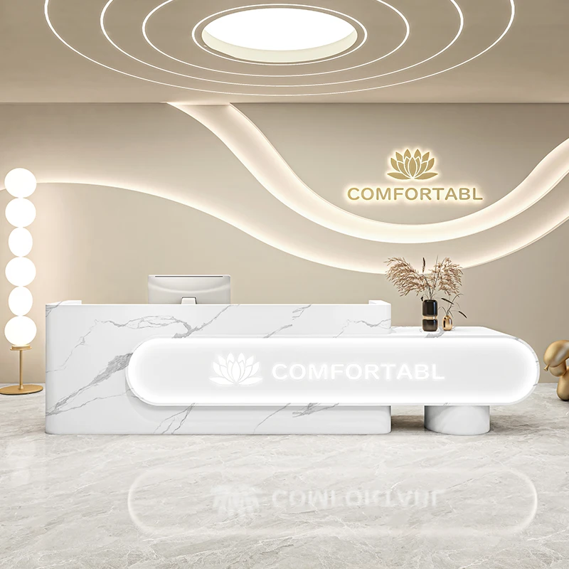 Room Office Table Front Desk Reception Counter Clothes Long Beauty Institute Atelier Entrances Tables Reseption Luxurious Cheap