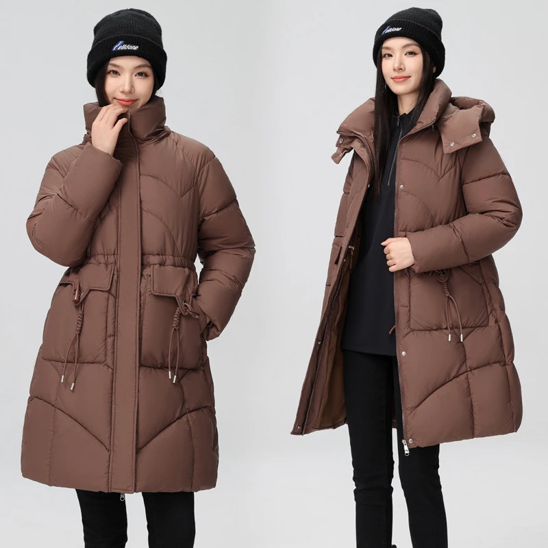 

Women's Parka Winter Women Quilted Jacket Female Padded Coat Lady Big Pockets Coat