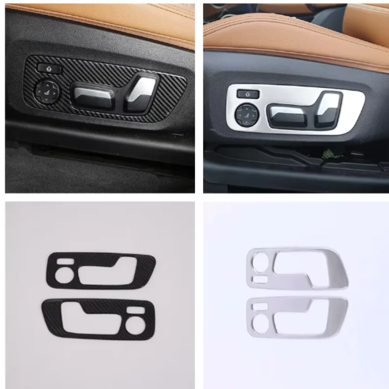 For BMWX5 2019-2021 carbon fiber car seat adjustment button decoration stickers/steering wheel glitter decoration