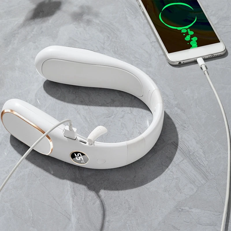 تدفئة معلقة للتخييم في الهواء الطلق ، شحن USB ، مدفئ رقمي للرقبة اليدوية ، شاشة عرض LED ، 4 مستويات من وسادة الحرارة ، أو ما ، الشتاء