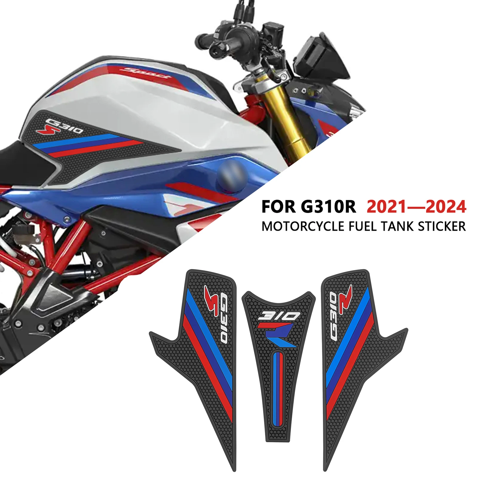 

Для G310R 2024 G 310 R 2021-2024 мотоциклетная защитная накладка на топливный бак, наклейка, наклейка на топливный бак, наколенник G310 R 2024