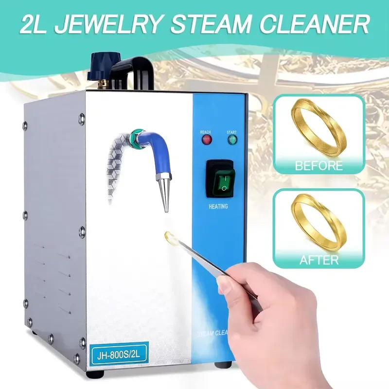 1300W Professional Steam Cleaner 2L Tank 4 Bar Pressure Industrial Stainless Steel Machine for Jewelry Cleaning Tools