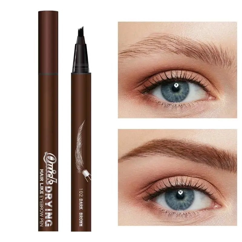 Lápiz de cejas Microblading, lápiz de cejas líquido resistente al agua, lápiz de cejas duradero, lápiz de cejas de 4 tenedores, lápiz de cejas Natural salvaje