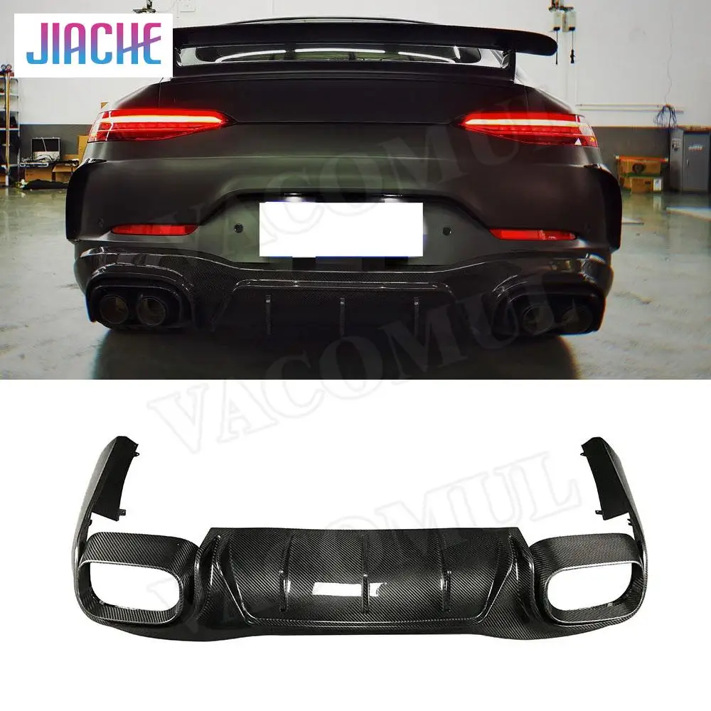 ألياف الكربون الجافة شفة خلفية الناشر سبويلر لمرسيدس بنز AMG GT43 GT50 GT53 2019-2023 FRP B نمط واقي مصد السيارة #3