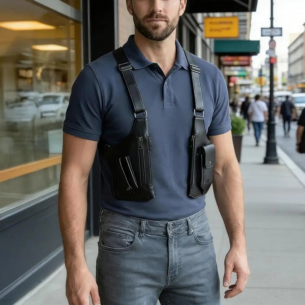 Slim Crossbody Bag Anti-Theft Shoulder Bag Security Backpack Hidden Underarm Chest Pack Travel Organizer Slim Urban Commuter Bag