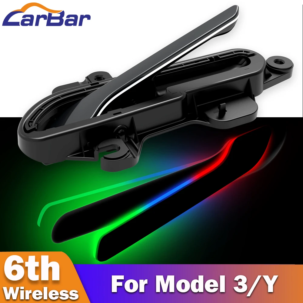 Carbar 6th Wireless Auto Electric Door Handles for Tesla Model Y 3 Highland with Colorful LED Lights for 4 Doors Handle