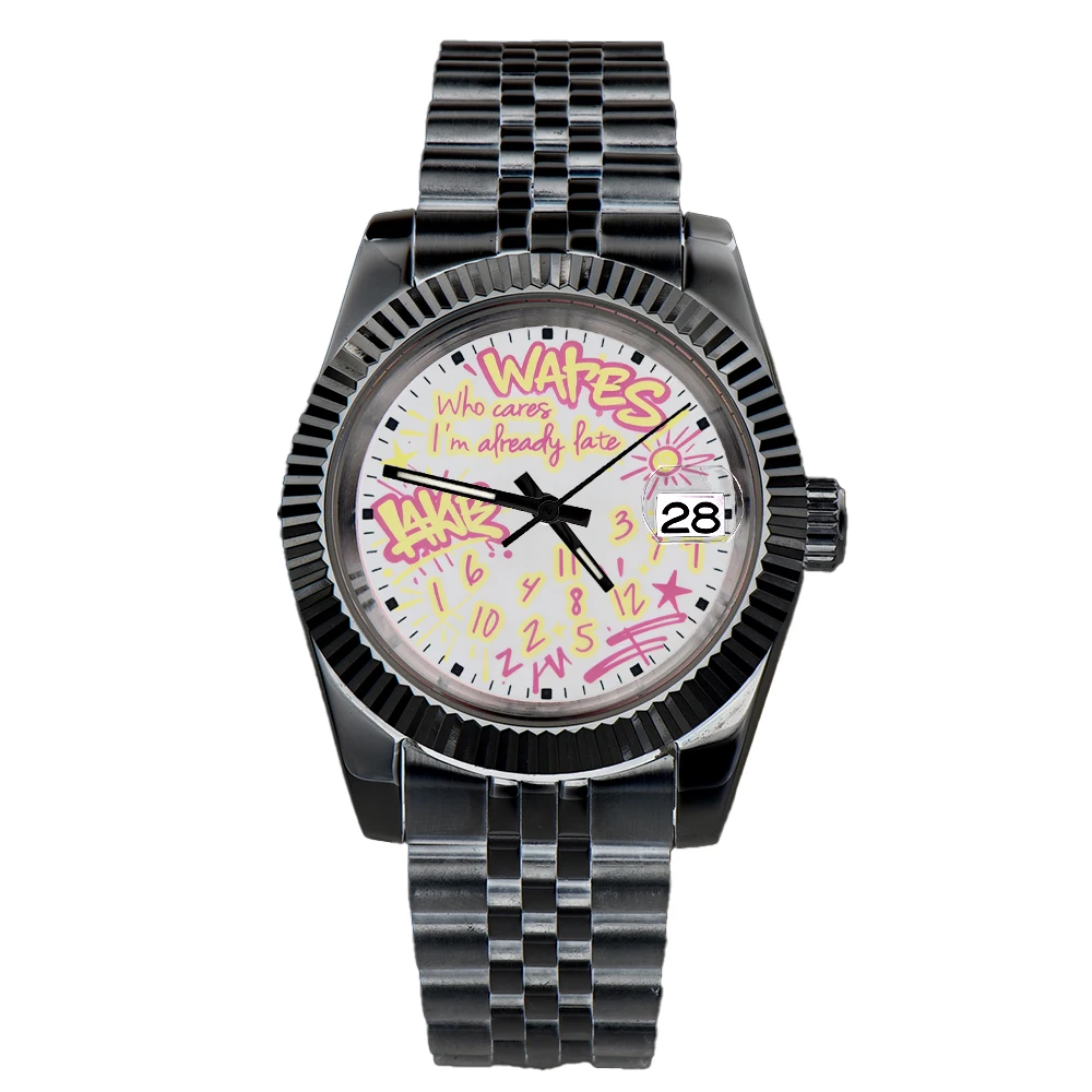 Graffiti Luxury Watch with NH35 Movement, Waterproof