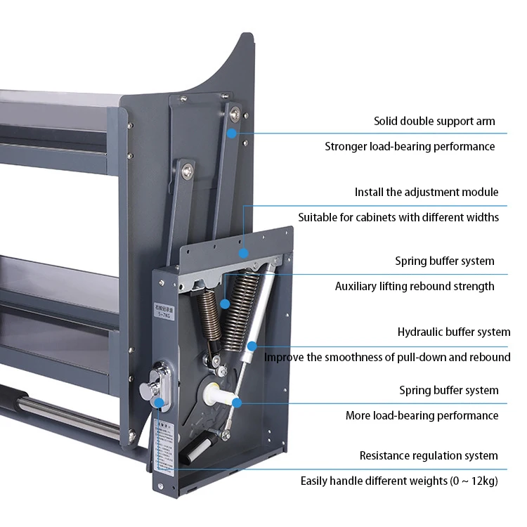 خزانة معلقة خزانة تخزين الرف التوابل سلة سحب سبائك الألومنيوم تخزين المطبخ رفع سحب #3