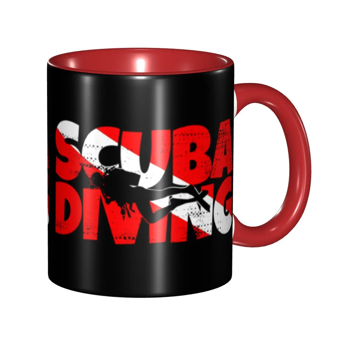 

Scuba Diver Down Flag Scuba Diving Lover Coffee Mugs DIY Personalized Ceramic Milk Tea Mug Cup