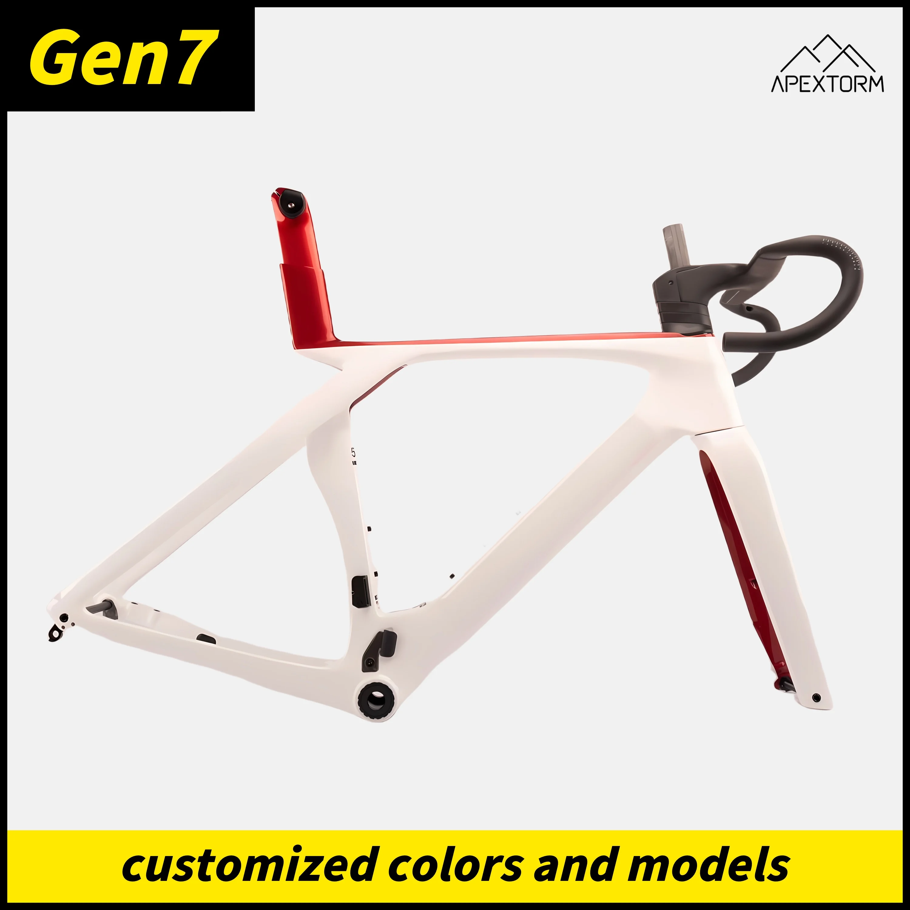 SLR Gen7 Carbon Road Bike Frame, 700C, Di2/Mechanical Compatible, Full Internal Routing, T47 BB