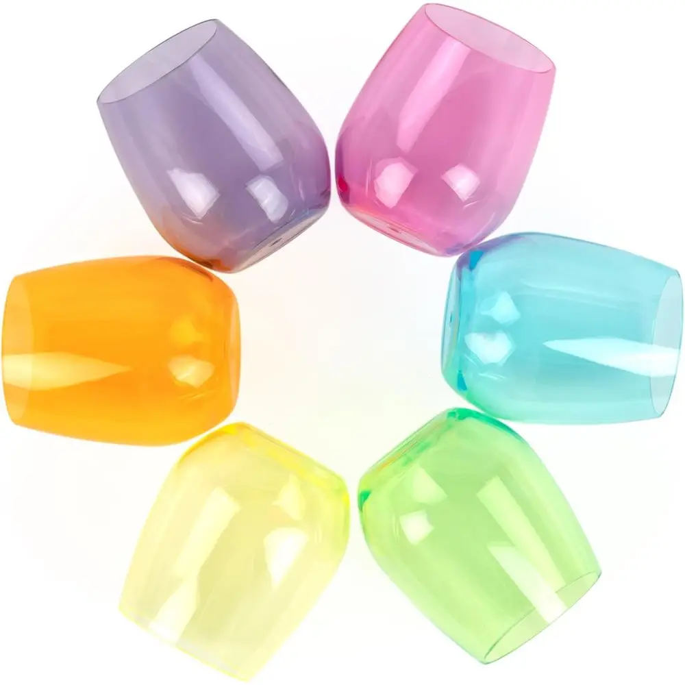 

Небьющиеся бокалы для вина – прочный набор из 6 акриловых бокалов, элегантные бокалы для улицы, пластиковые фужеры для шампанского, пластик