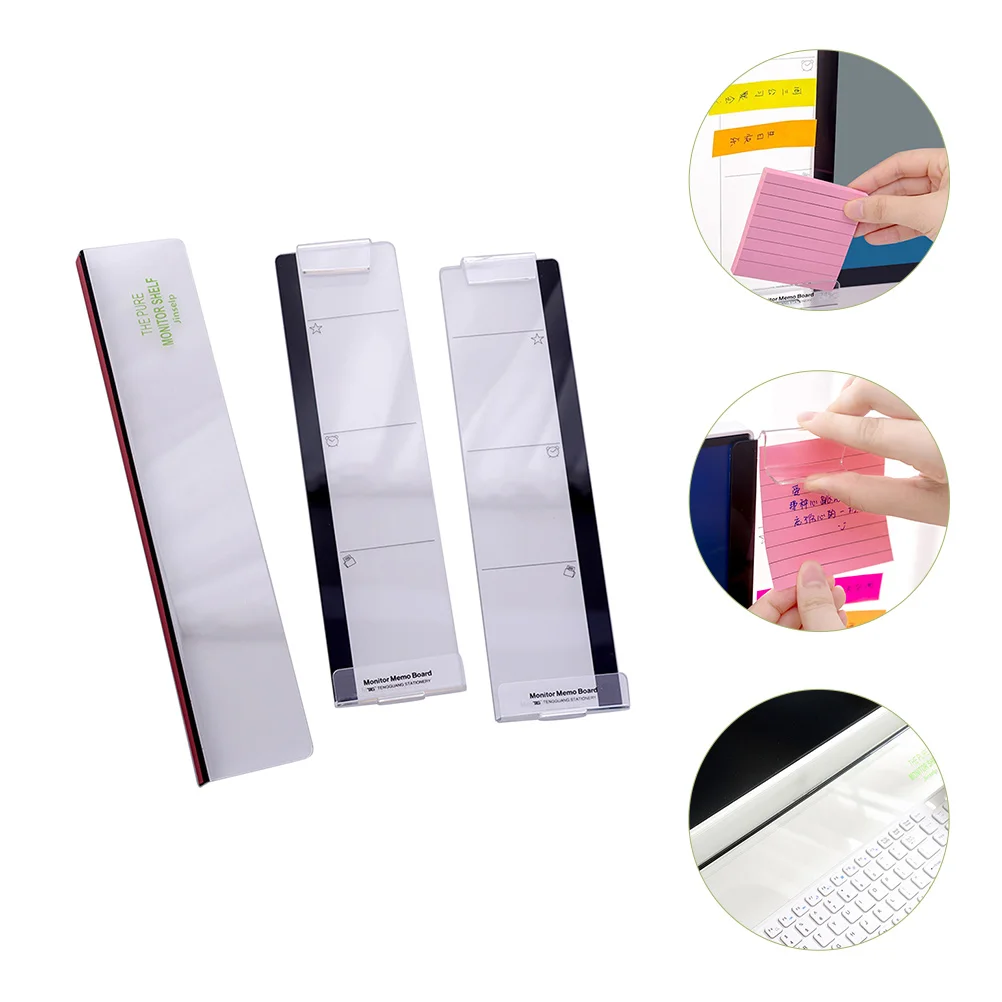 

1 set 1 Set Monitor Memo Board Adhesive Message Organizer For Computer Screen Office Reminder Notes Panel Screen Side Board