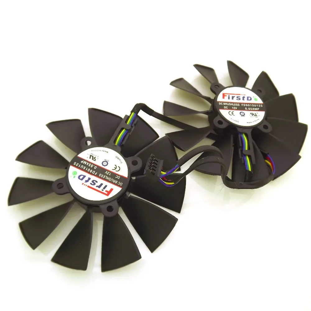 Free Shipping 2pcs/Lot FD9015U12S 85mm 28x28x28x28mm 12V 0.55A 5Pins For Asus Strix GTX970 GTX980 Graphics Card Fan