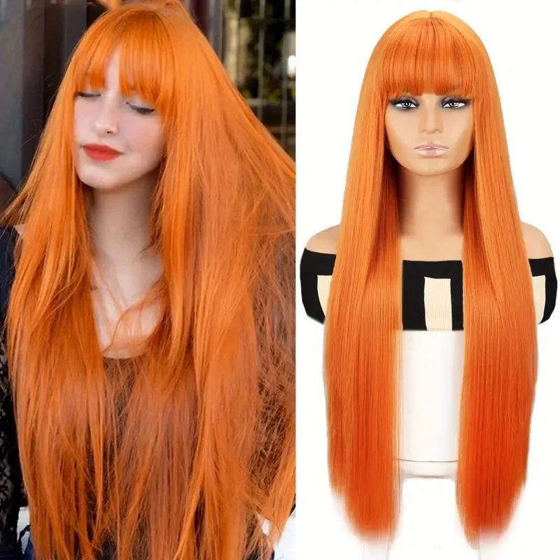 New Fashionable Long with Bangs, African Straight Hair Wig
