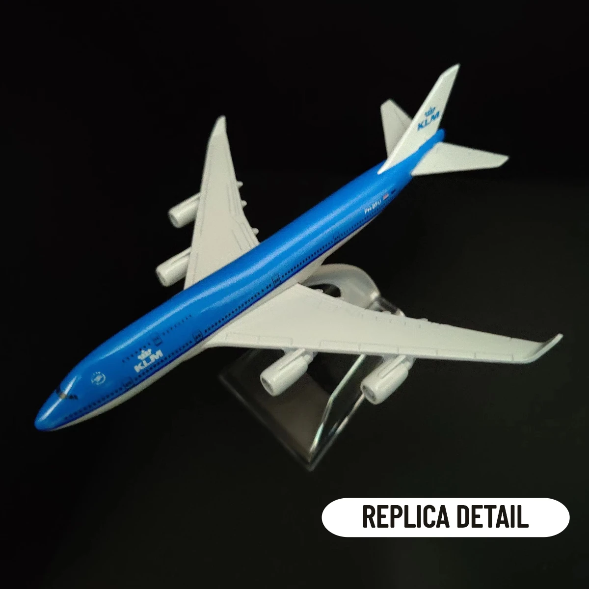 1:400 Metal Aircraft Model Replica, Dutch KLM B747 Airplane Scale Aviation Diecast Miniature Art Home Office Decor Toy Gift