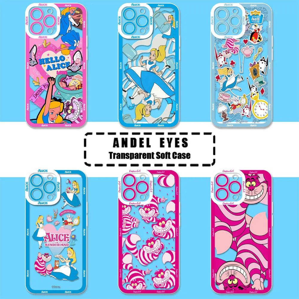 Disney Alice in Wonderland Case For Realme C67 C65 C63 C55 C53 C35 C33 C31 C30 C21Y C21 C20 C15 C12 12 10 9 9I 8I Pro Plus Cover