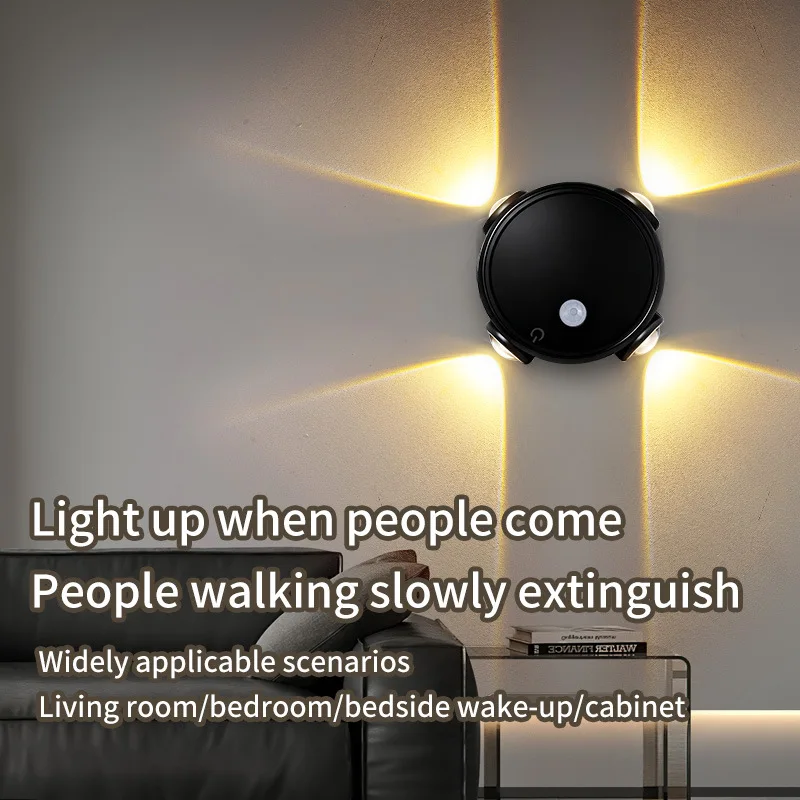 Cat's Eye Wall Lamp Bedside Human Body Induction Lamp Wireless Charging Colorful Atmosphere Spotlight, Cross-border Wall Light