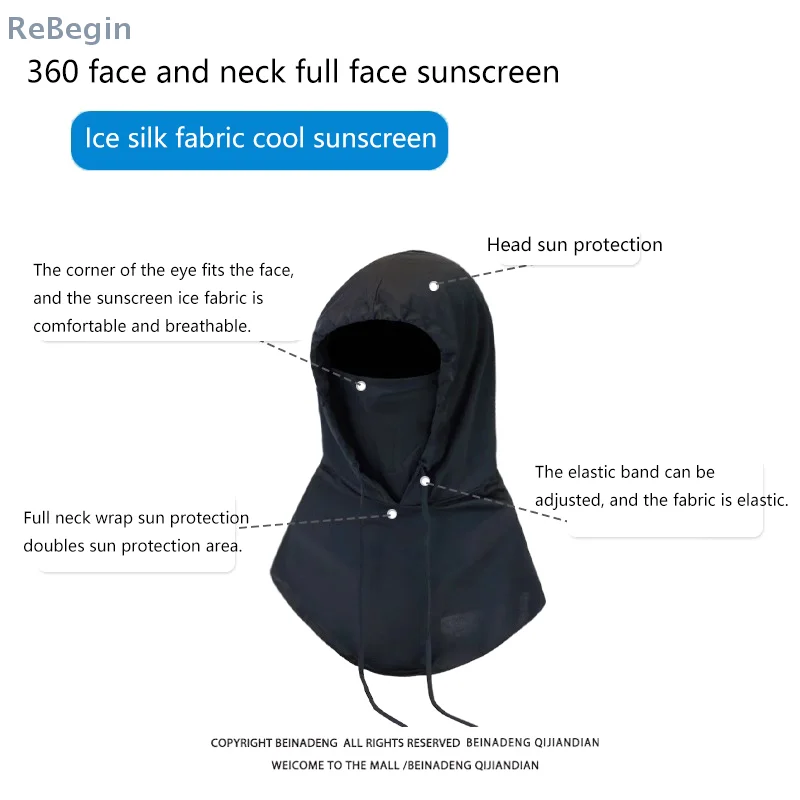 

[ST]1PC Ice Silk Sun Hat Face-protecting Sunscreen Cool Breathes Anti-ultraviolet Hat With Shawl Women Outdoor Cycling Sun Hat