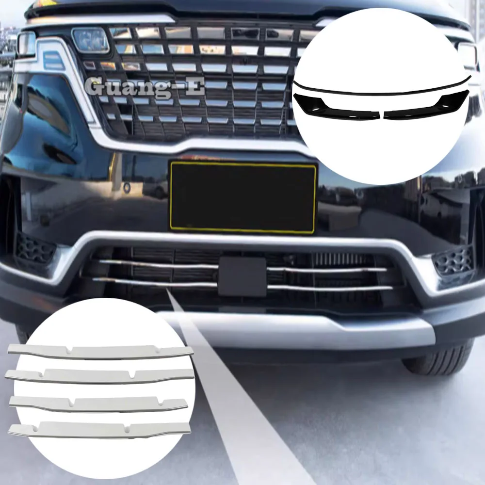 

Накладка на центральную нижнюю решетку радиатора из ABS/стали, внешние аксессуары для Kia Carnival Sedona KA4 2021 2022 2023 2024