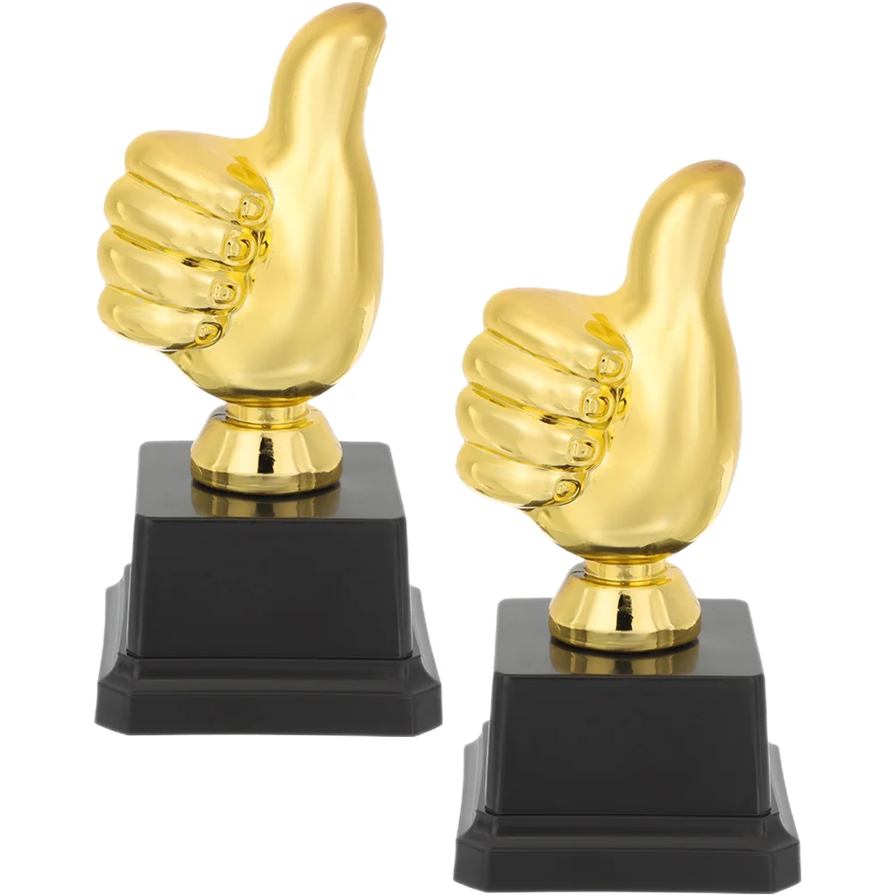 2 Stuks Thumbs Up Trofee Kleine Trofeeën Standbeeld Decoraties Grappig Voor Volwassenen Kind