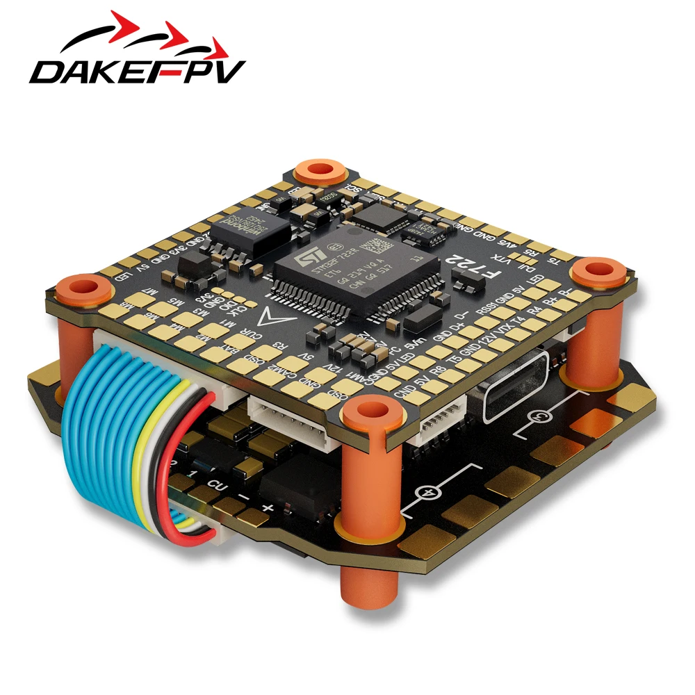 DAKEFPV F722 60A Stack ICM42688P F722 وحدة تحكم في الطيران BLHELI_S 60A 4in1 ESC 30.5X30.5mm 3-8S لأجزاء طائرات بدون طيار FPV حرة