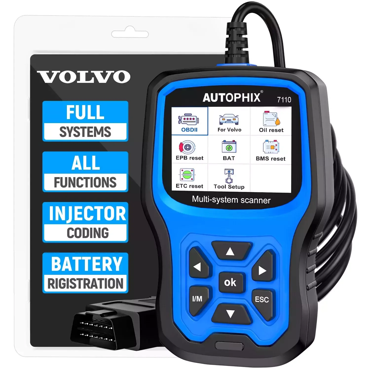 

AUTOPHIX 7110 OBD2 Scanner Full Systems DPF Regeneration FIT FOR VOLVO After 1996 Car Diagnostic Tool OIL Reset ﻿