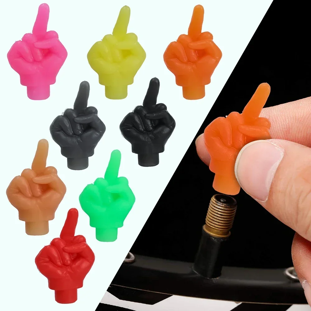 Car Middle Finger Styling Tire Valve Cap Personality Decor Wheel Nozzle Dustproof Waterproof Tyre Valve Stem Caps Accessories