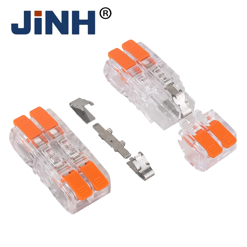 2 Ports 10/20/50Pcs Electrical Wiring Connection Quick Parallel Connector 2 in 2 out Compact Splicing Terminal Block 0.2-2.5mm²